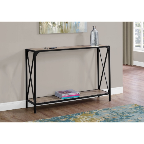 48" Console Table in Dark Taupe & Black